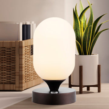 Eli 8" Bohemian Farmhouse Iron Rechargeable Integrated LED Table Lamp - JONATHAN Y